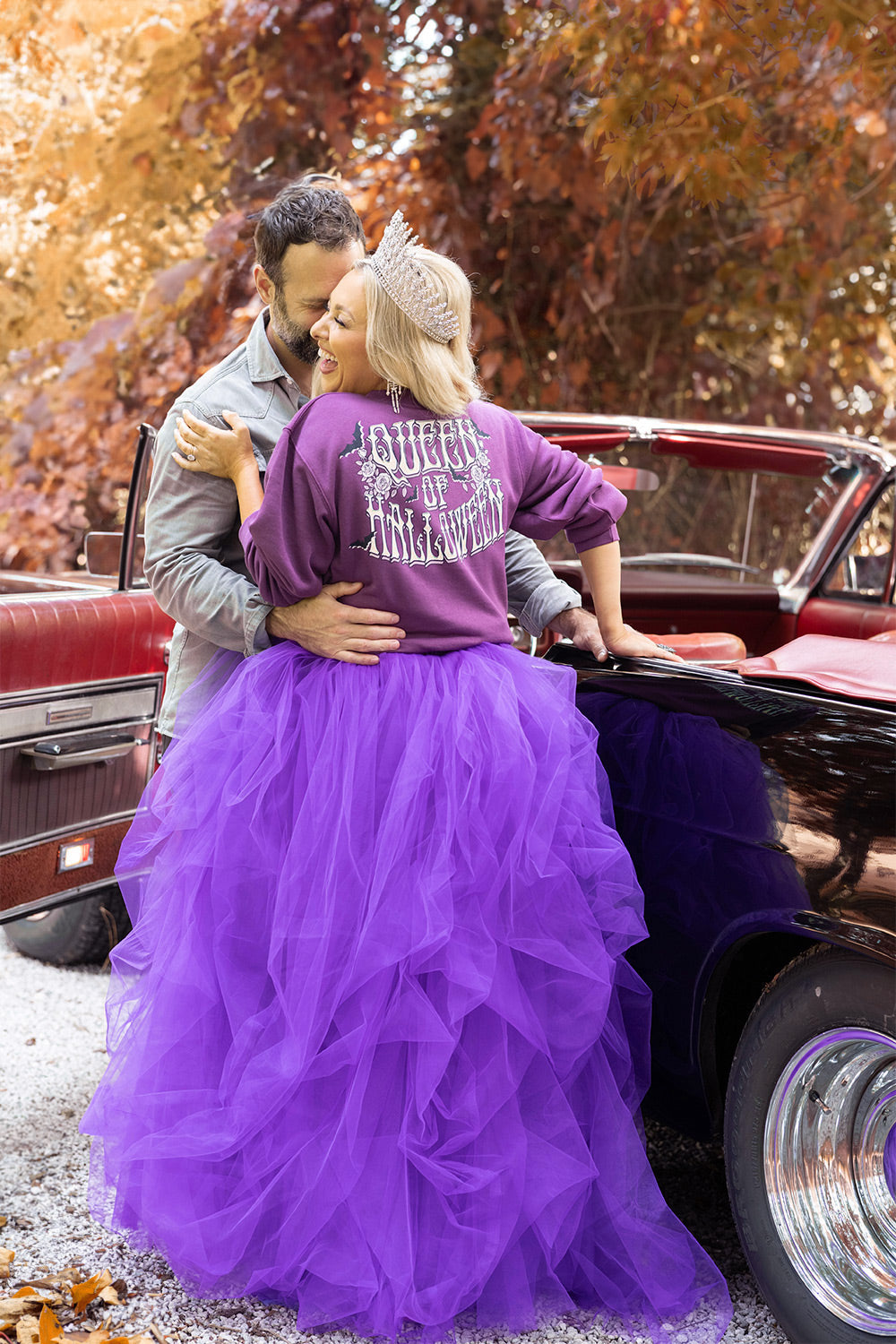 Queen of Halloween Sweatshirt in Plum
