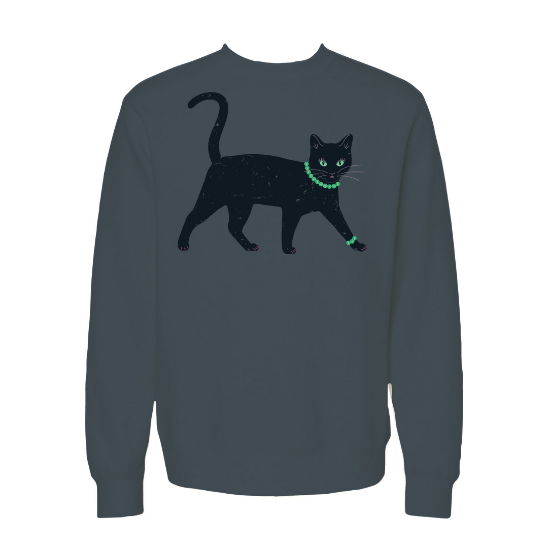 Highfalutin Cat Sweatshirt in Slate