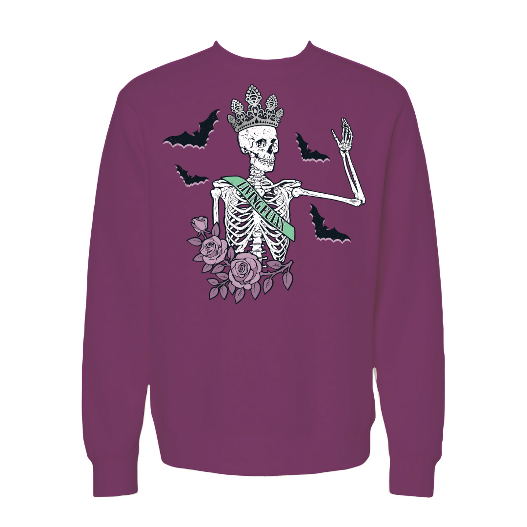 Queen of Halloween Sweatshirt in Plum