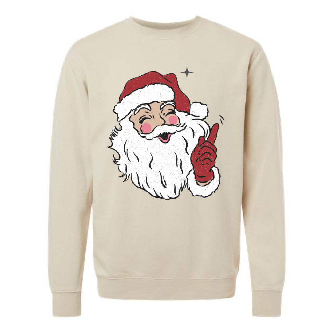 RESTOCK Classic Santa Sweatshirt in Pigment Ivory