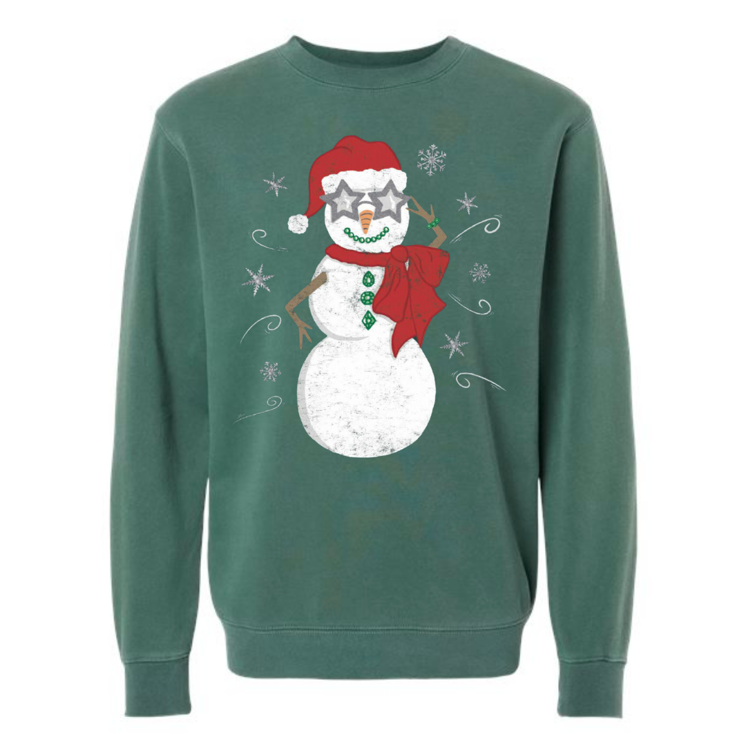RESTOCK Jolly Snowman Sweatshirt in Pigment Alpine