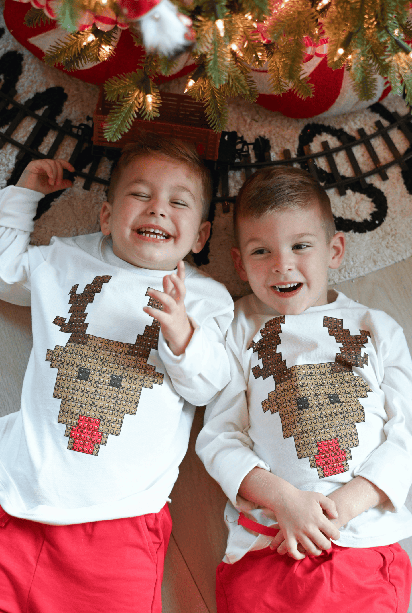 Kid's Reindeer Lego Tee in White