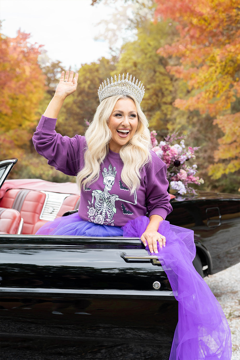 Queen of Halloween Sweatshirt in Plum