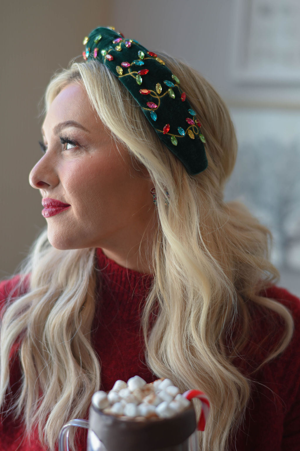 Christmas Lights Headband in Evergreen
