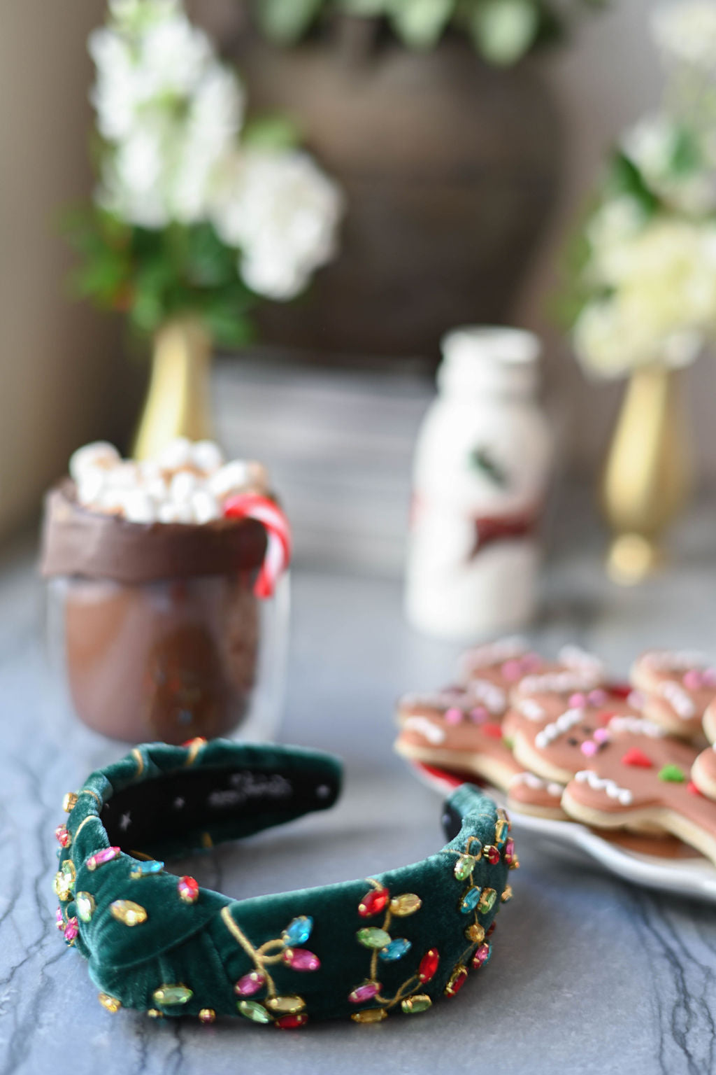 Christmas Lights Headband in Evergreen