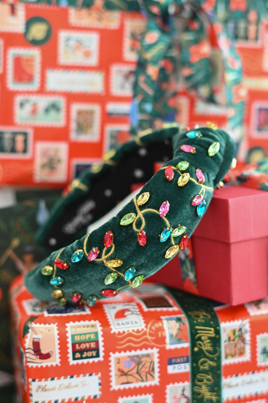 Christmas Lights Headband in Evergreen