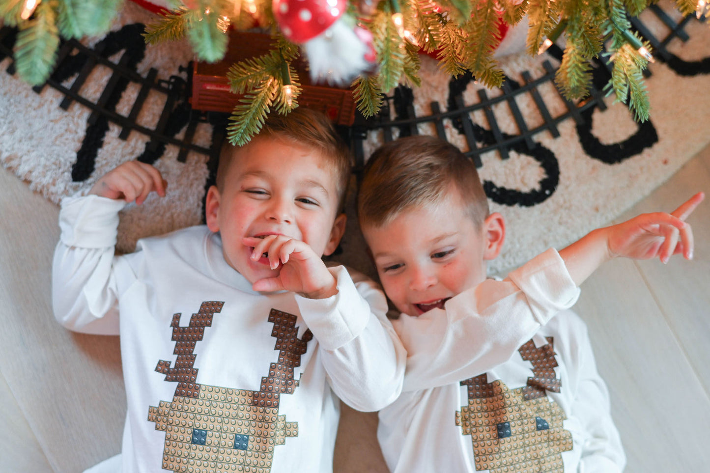Kid's Reindeer Lego Tee in White