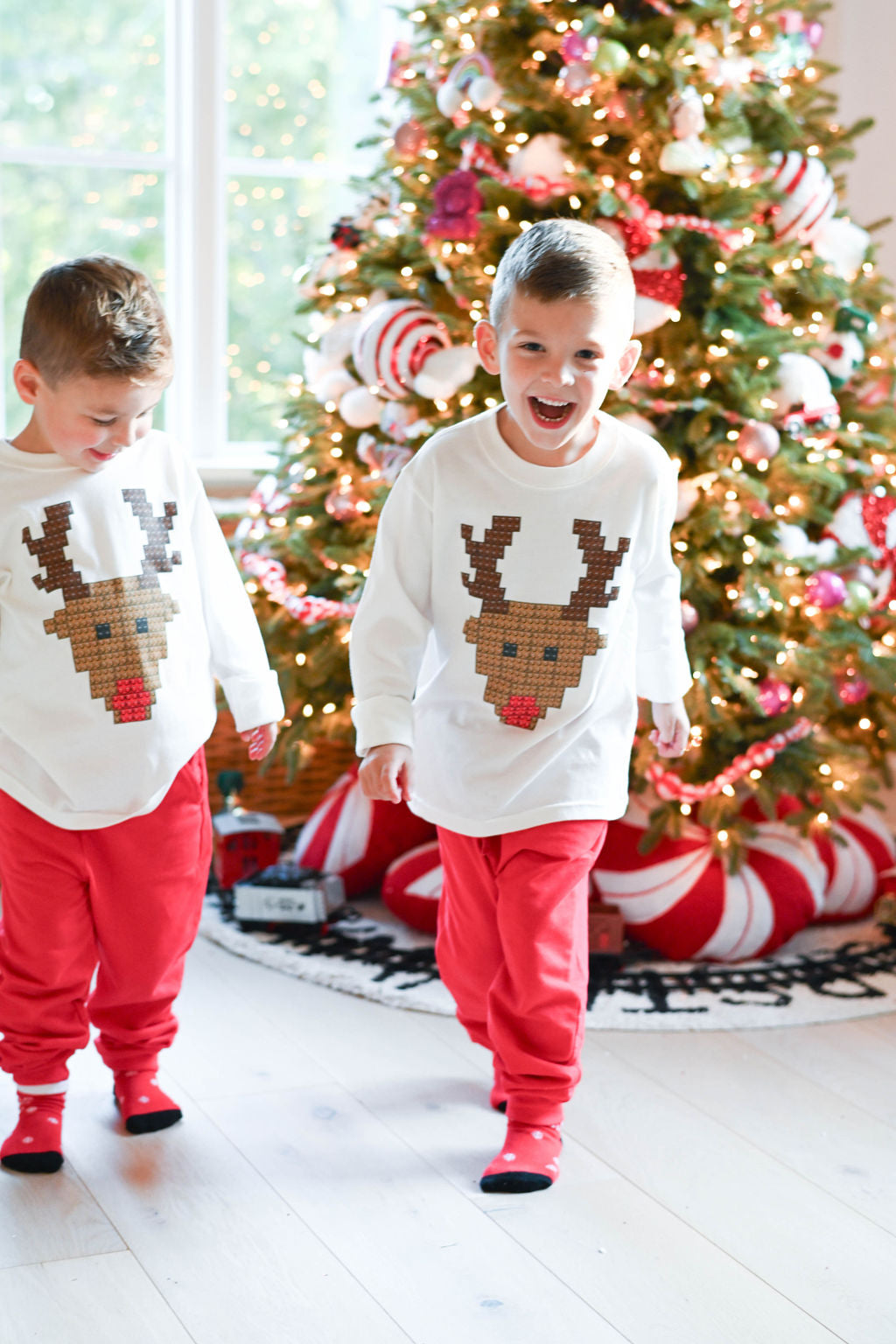 Kid's Reindeer Lego Tee in White