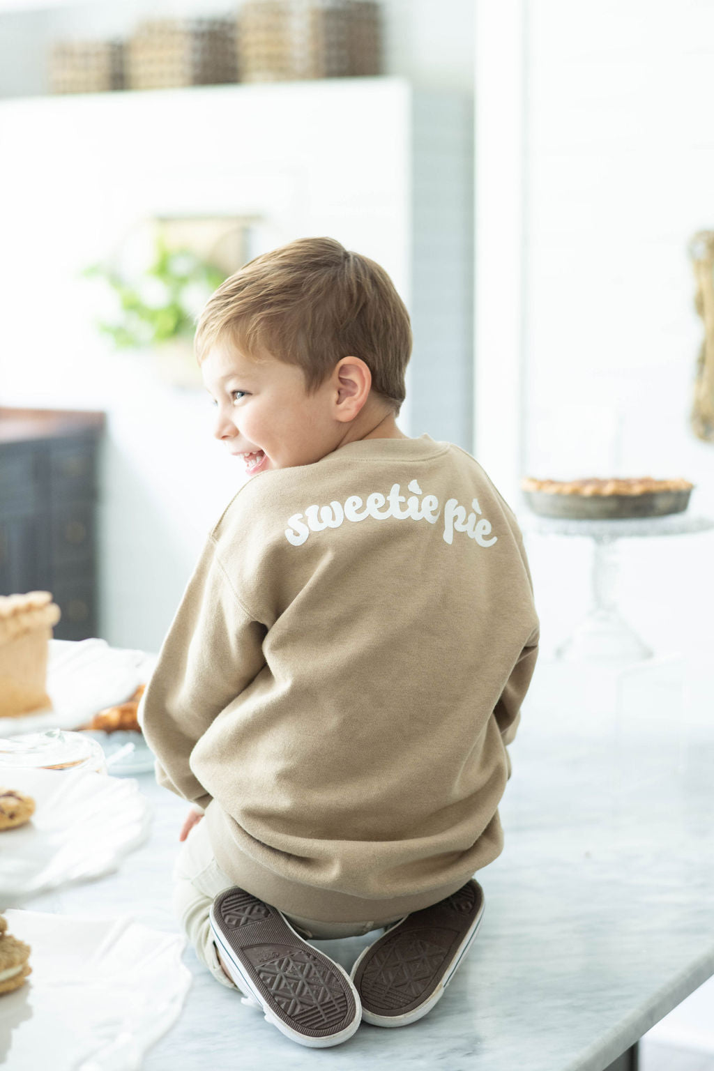 Kid’s Sweetie Pie Sweatshirt in Toasted Almond