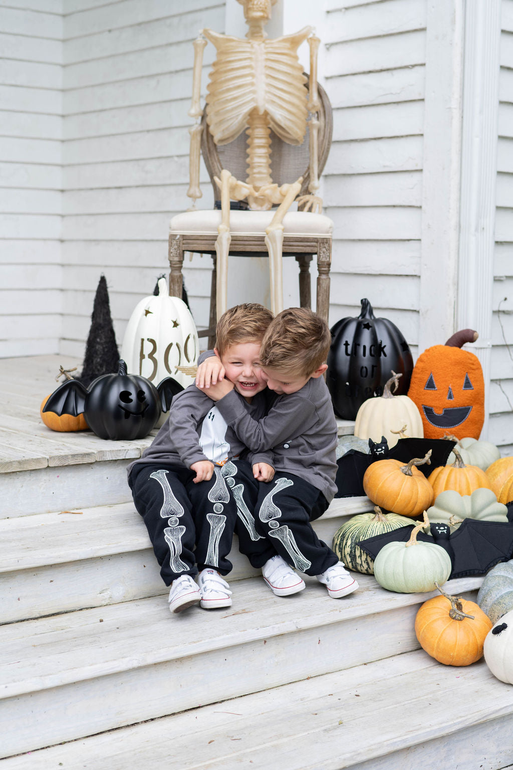 Kid's Glow-in-the-Dark Ghost Tee in Charcoal