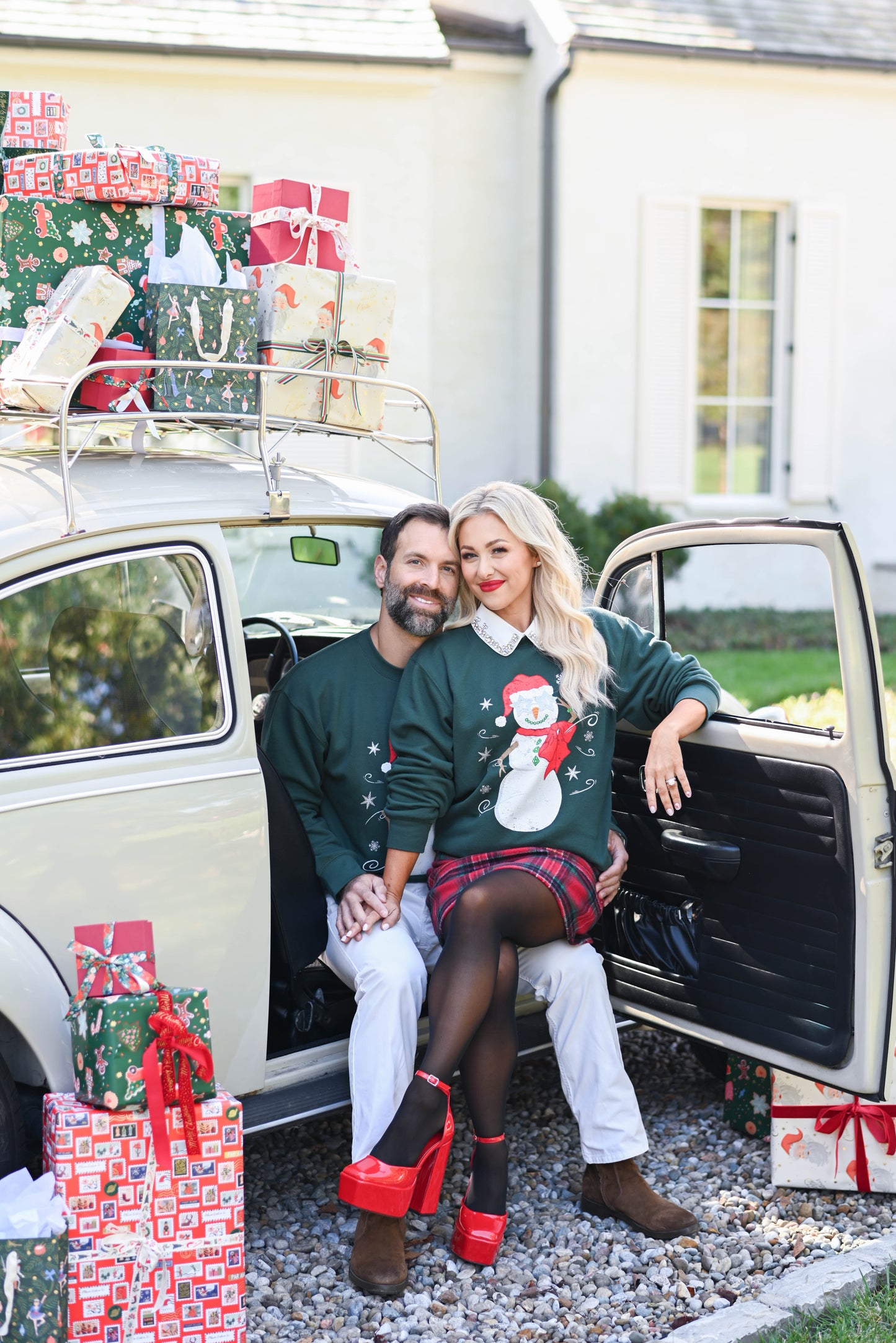 Jolly Snowman Sweatshirt in Pine