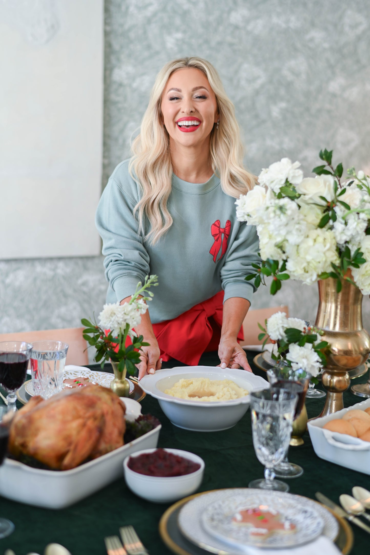 Holiday Tree Sweatshirt in Dusty Sage
