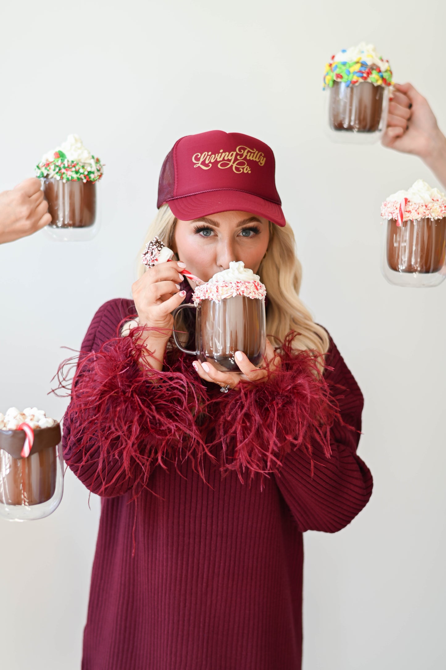 Living Fully Co. Hat in Maroon