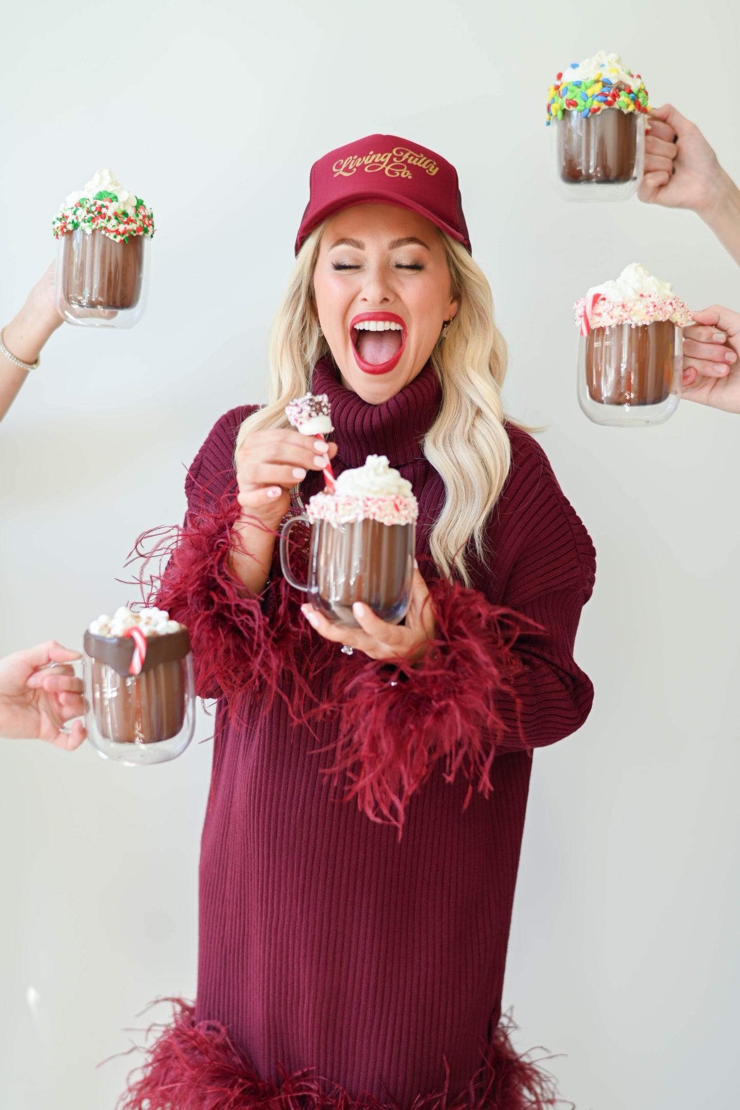 Living Fully Co. Hat in Maroon