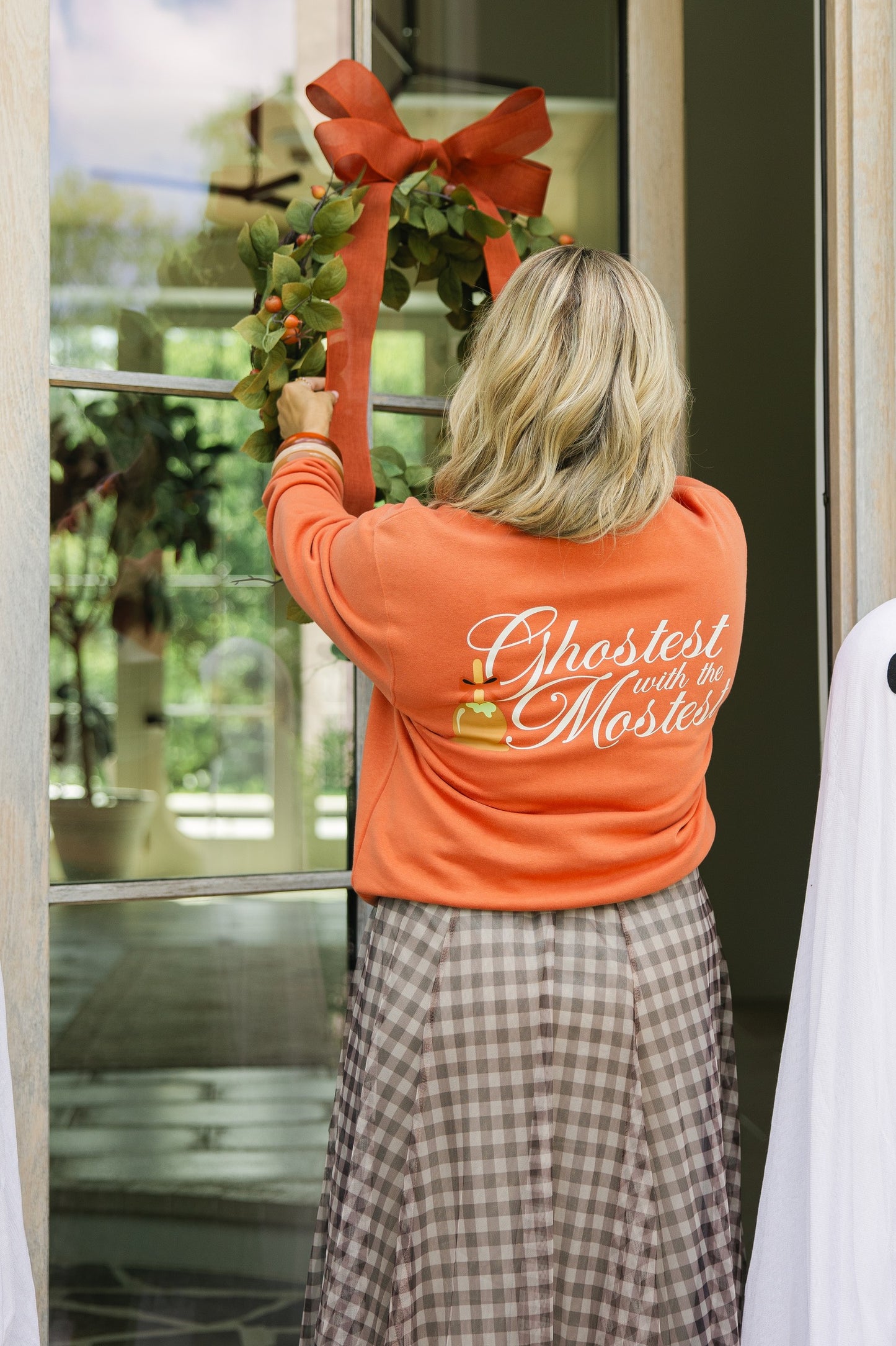 Orange sweatshirt with ghostest with the mostest