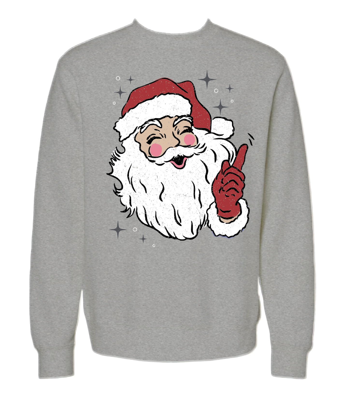 Classic Santa Sweatshirt in Heather Grey