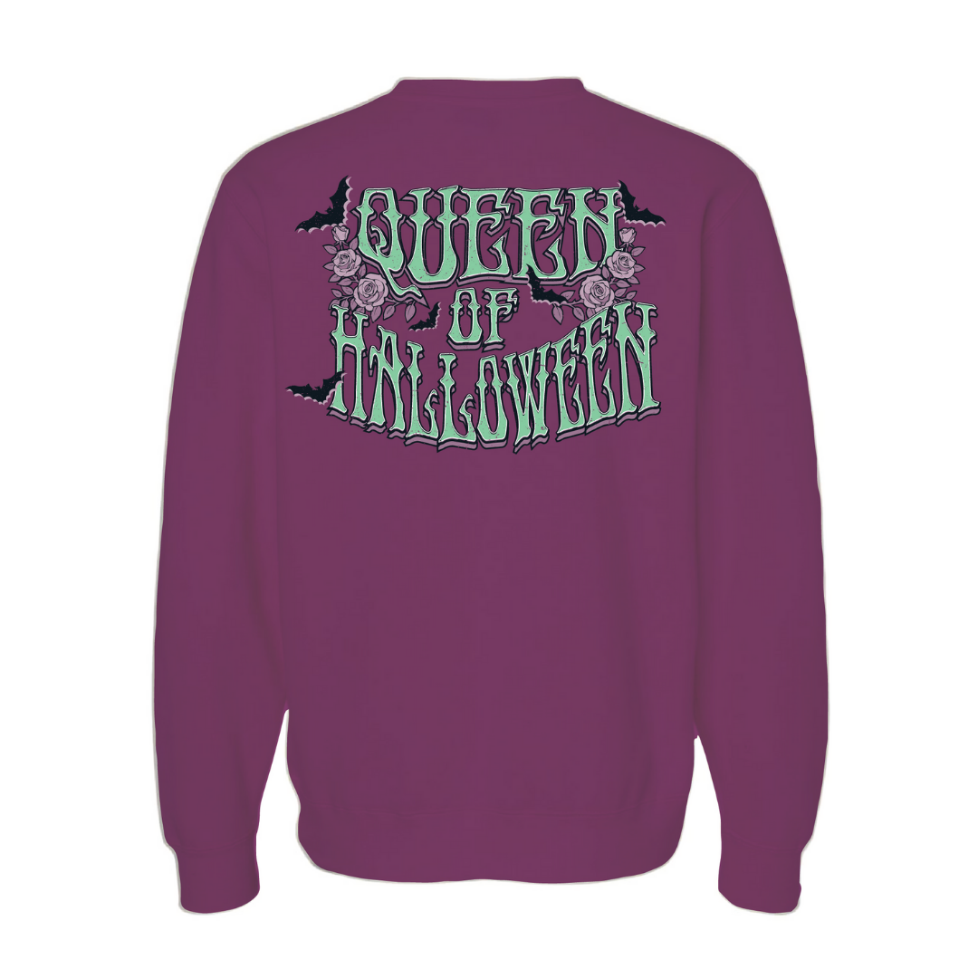 Queen of Halloween Sweatshirt in Plum