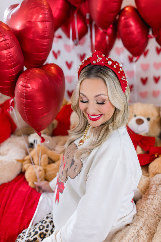 Red Bows Knotted Headband