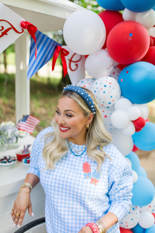 Denim and Stars Padded Headband