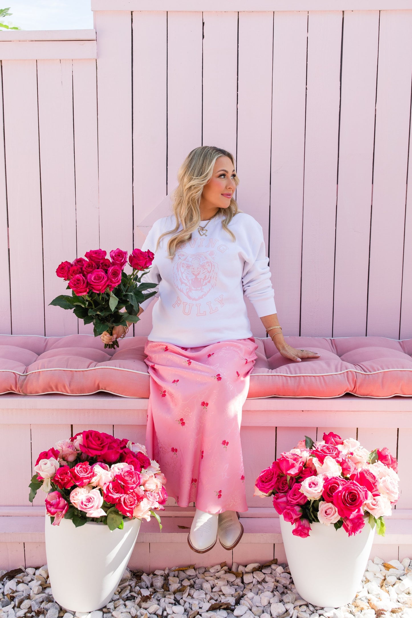 Loving Fully Sweatshirt in Bright White