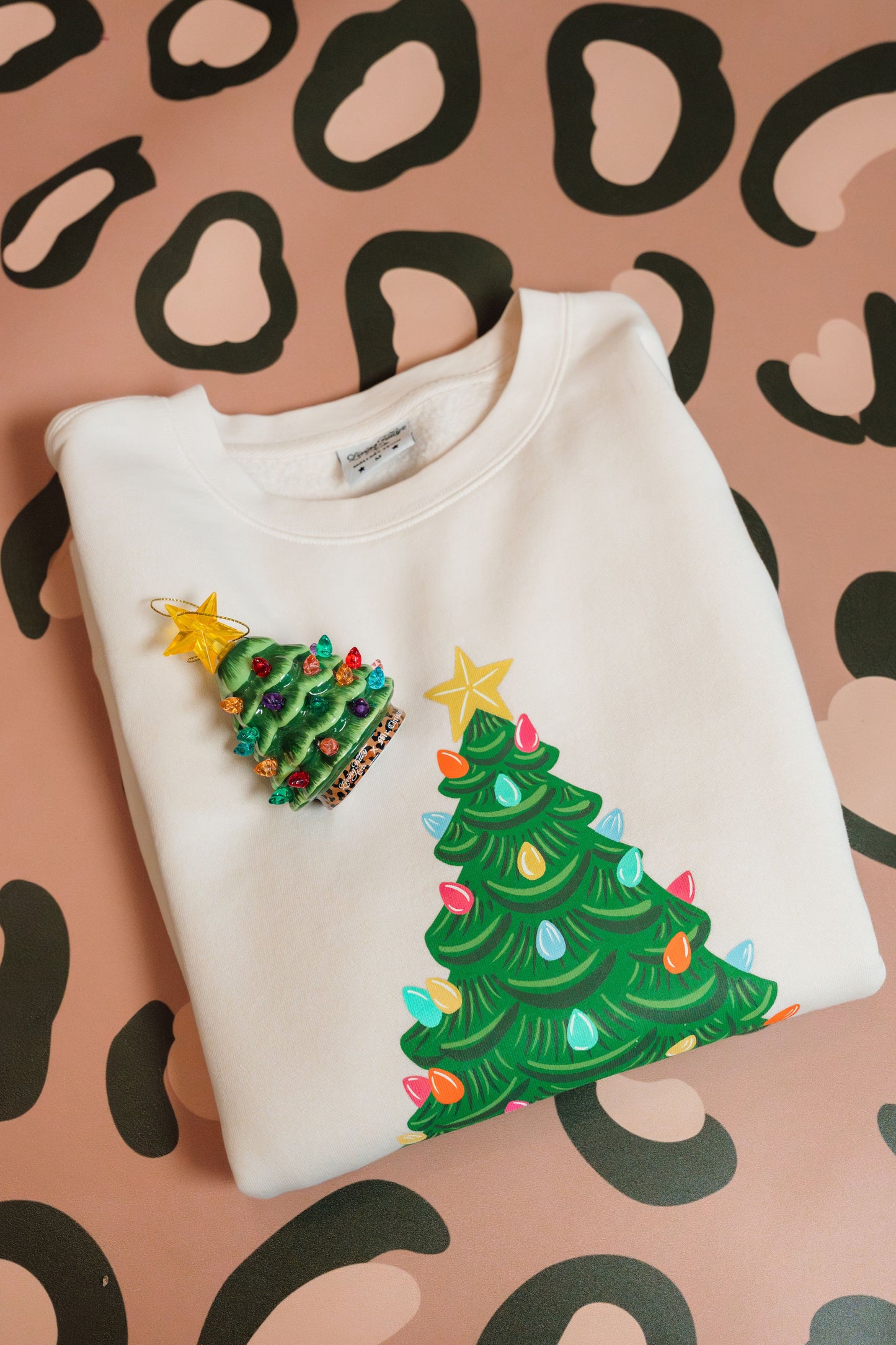 RESTOCK Preorder Mr. Christmas x Living Fully Co. Leopard Tree Sweatshirt & Ornament Bundle
