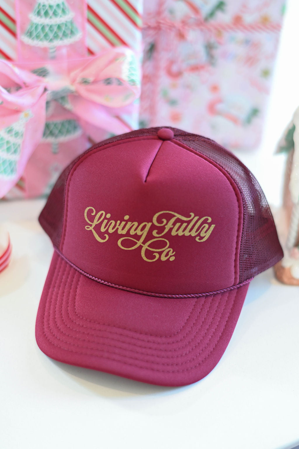 Living Fully Co. Hat in Maroon