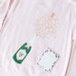 Pink sweatshirt with 'Pop Fizz Clink!' design on a white background